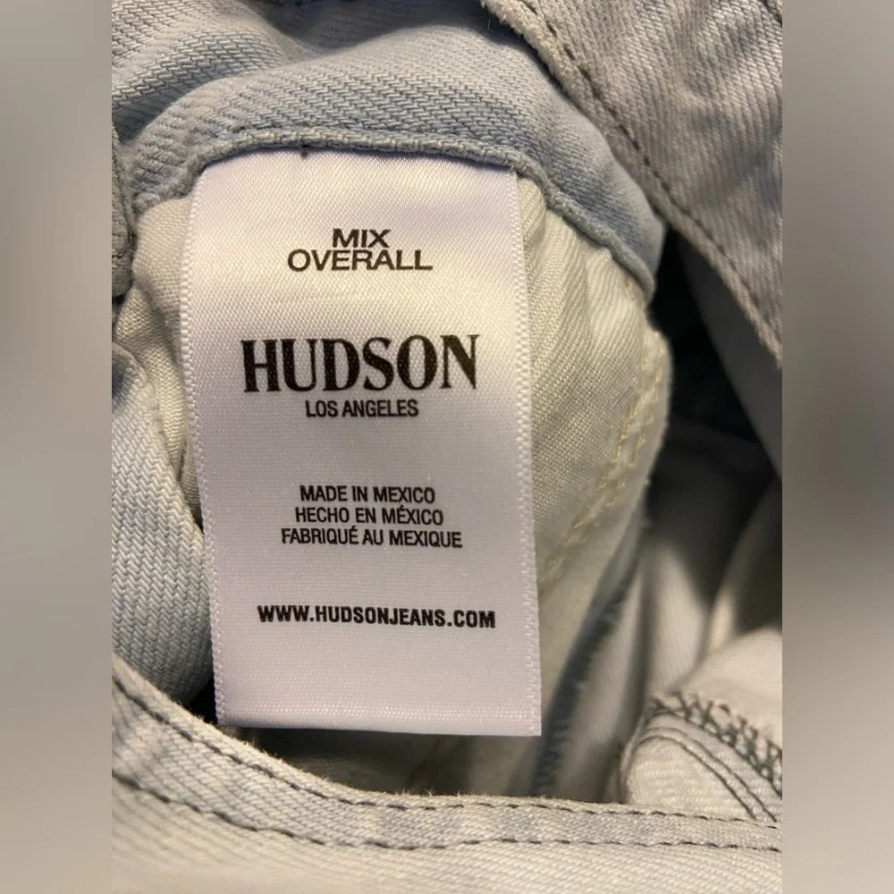 HUDSON WOMEN'S JEAN OVERALLS DENIM In Light Beams Blue sz S